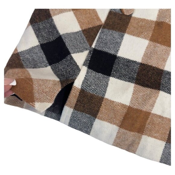 Forever 21 Skirt Womens Small Brown Plaid Mini Pockets Button Front Business - Picture 12 of 13